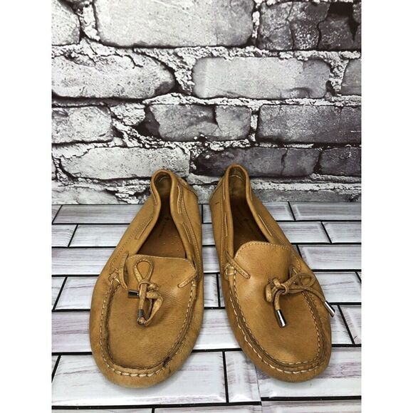 Mercanti Florentini MF-3200 Brown Leather Lace Driving Loafers Shoes Women 7.5B - Picture 4 of 16